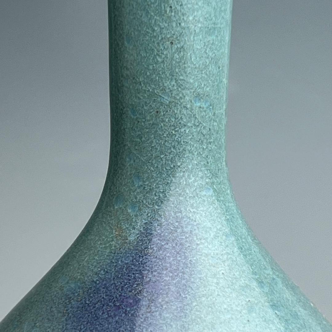 鈞窯天藍釉紫斑長頸瓶 中国古玩 中国美術 唐物 A960