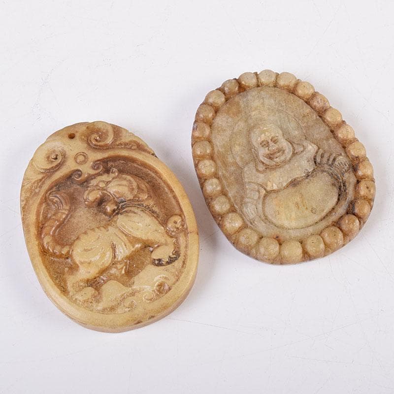 中国　玉石彫刻　玉器　玉珮　根付　11点まとめて　V　R8957