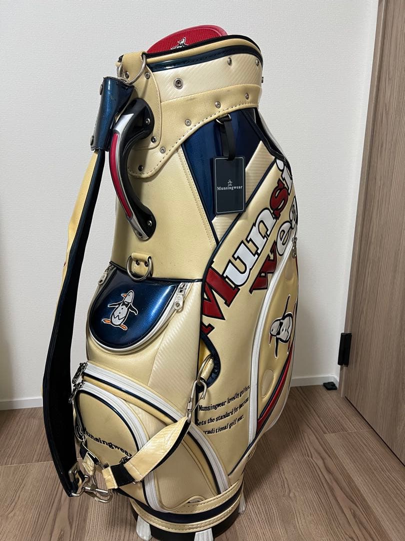 マンシングウェア　ゴルフバッグ　キャディバッグ　メンズ　レディース　ベージュ