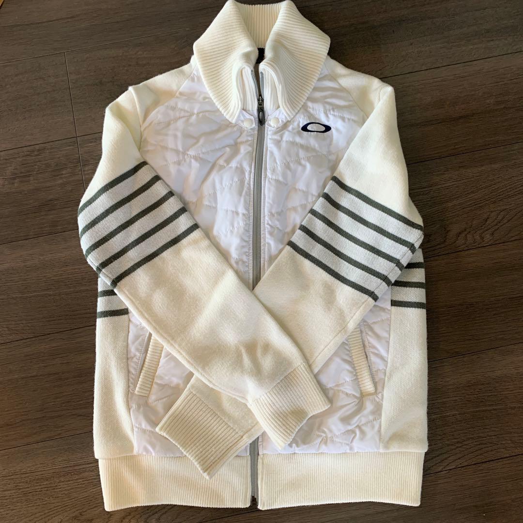 Oakley ストライプ入り ジップアップジャケット M ホワイト