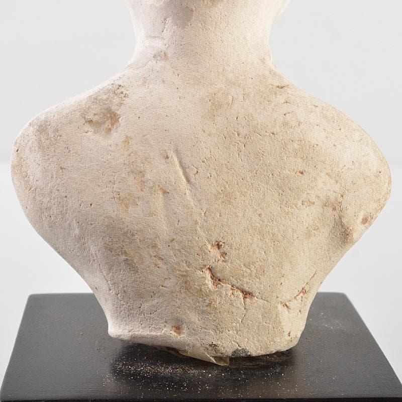 中国　唐代　加彩　人物俑　婦人胸像　置物　時代箱　M　R7157