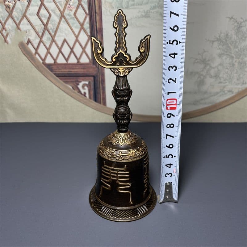 銅器 仏教法器 天蓬帝鐘 天蓬鈴 三清鈴 三叉金剛鈴 手振り鈴 銅鈴工芸品 置物