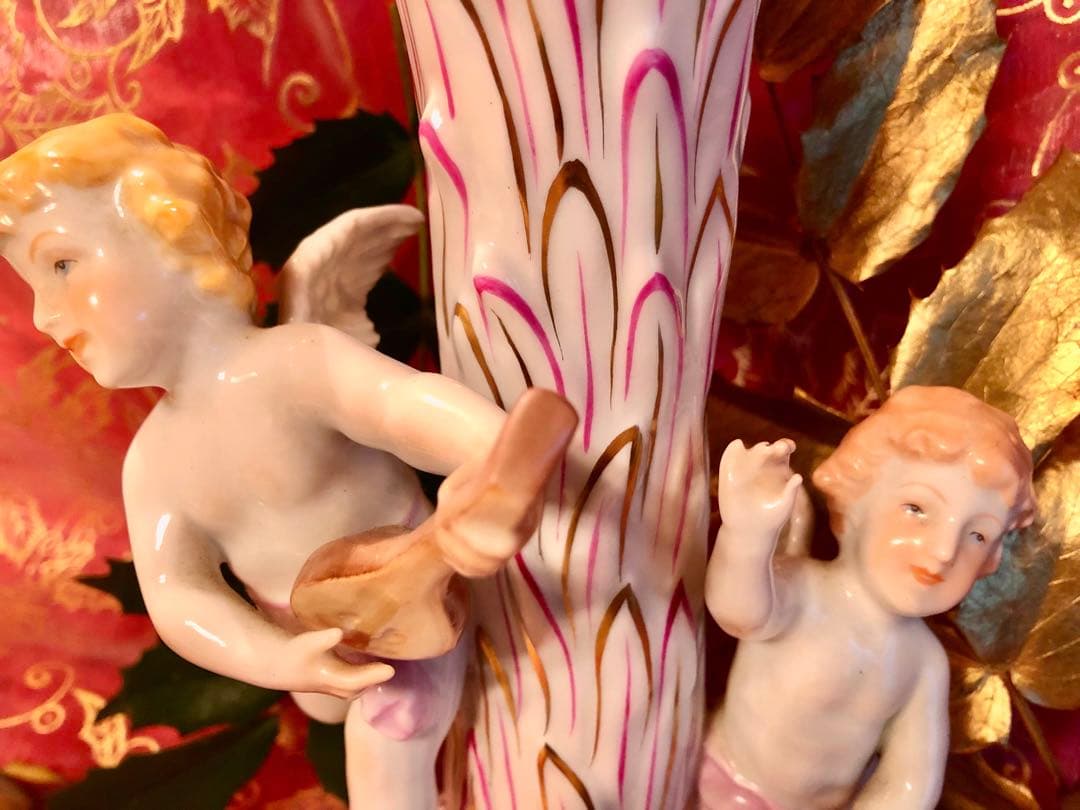 ☆ヘレンド★エンジェル天使のキャンドルスタンド★透かしオープンワーク