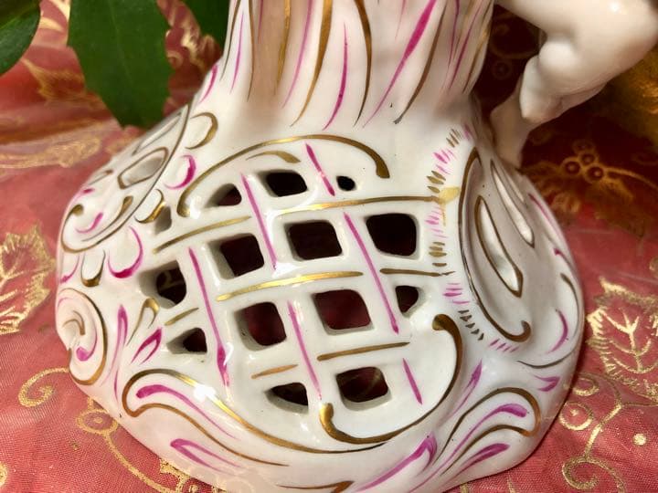 ☆ヘレンド★エンジェル天使のキャンドルスタンド★透かしオープンワーク