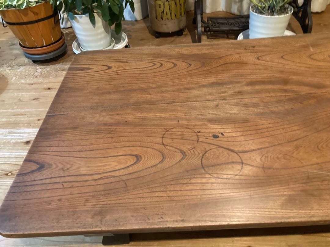 昭和レトロ　木製 文机 古道具 ローテーブル　ガーデニング　花台　置台⑦