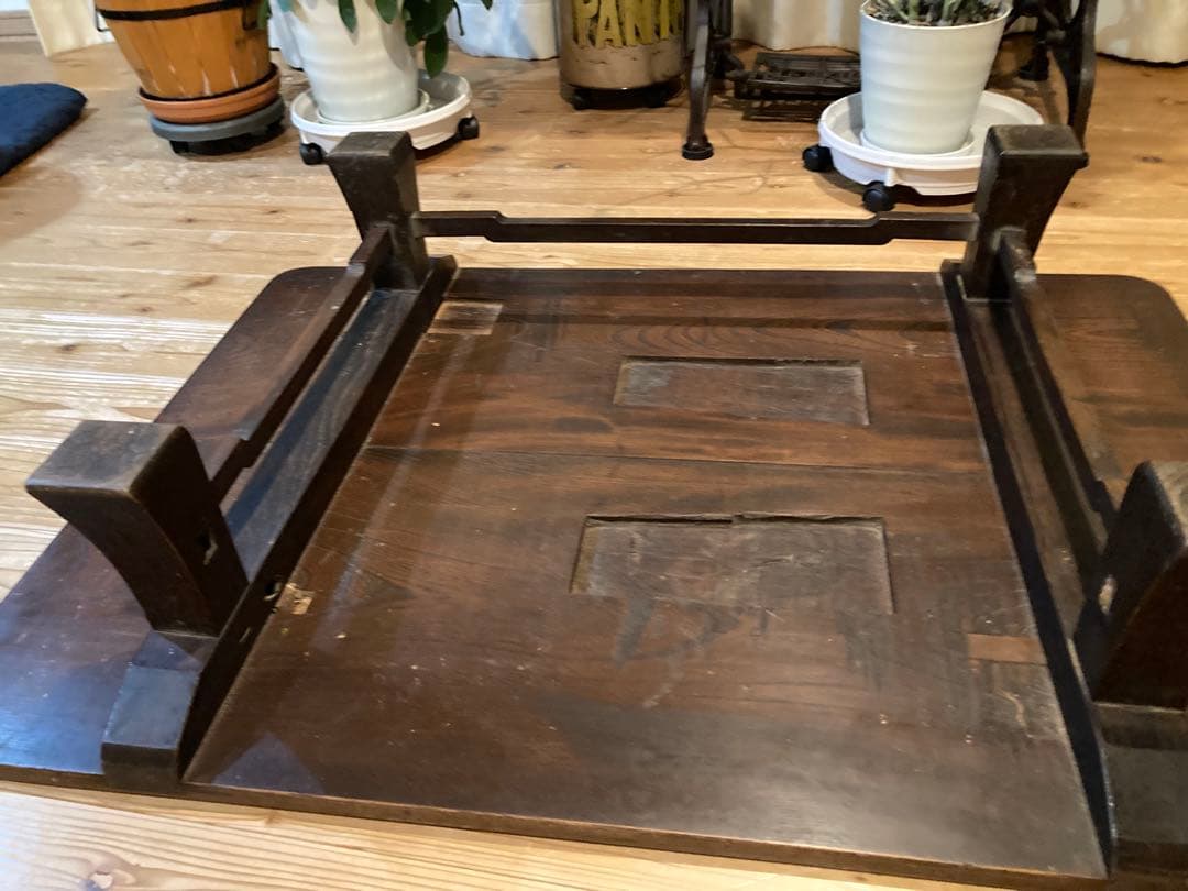 昭和レトロ　木製 文机 古道具 ローテーブル　ガーデニング　花台　置台⑦