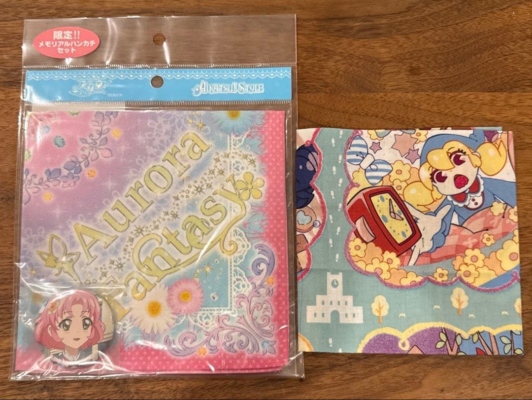 アイカツ サイン入りハンカチ 缶バッジ 北大路さくら メモリアルハンカチ セット