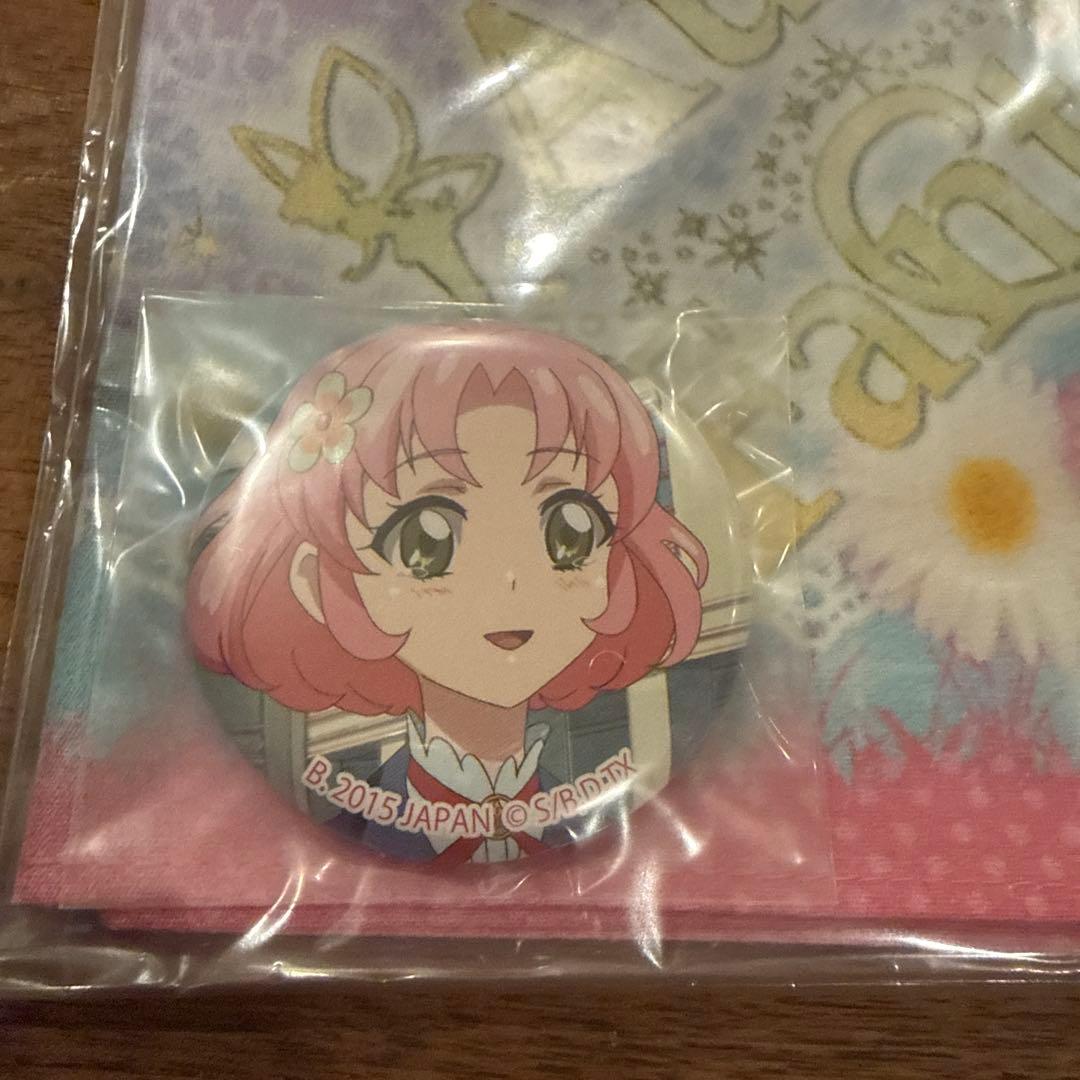 アイカツ サイン入りハンカチ 缶バッジ 北大路さくら メモリアルハンカチ セット