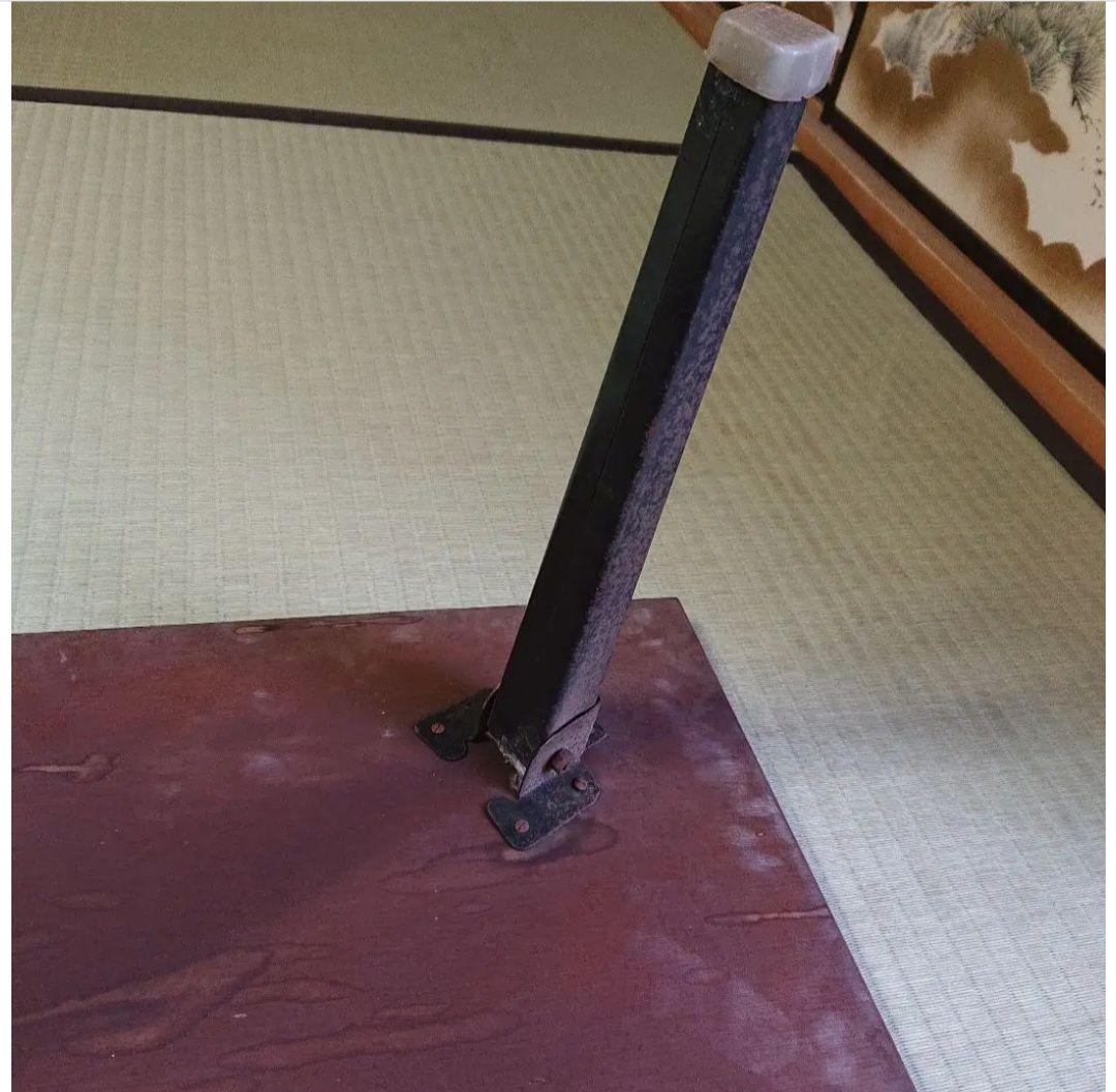 昭和レトロ/1950年代物】ちゃぶ台 折り畳み ローテーブル焦げ茶色 大きい