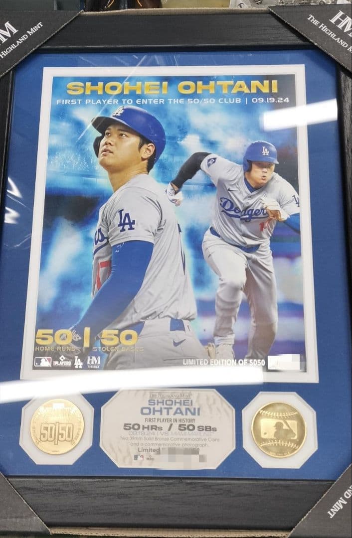 大谷翔平Shohei Ohtani 50HR/50SB ダブル 記念フォト