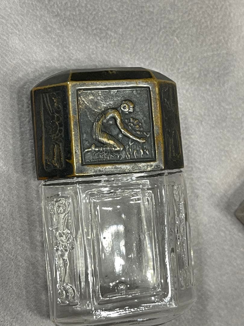 MARCEL PAUTOT アールデコ香水ボトル ガラスと金属 香水瓶 フランス