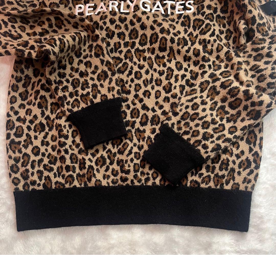 パーリーゲイツ レオパード柄 カシミヤ混ニット