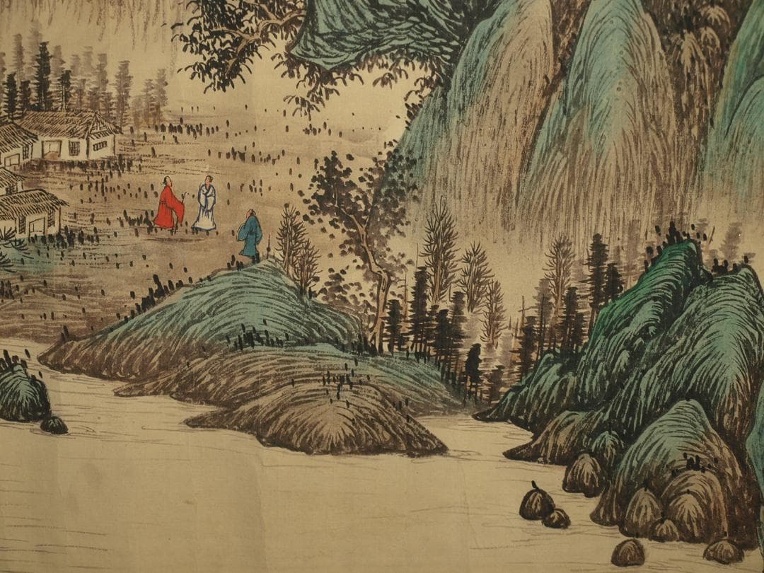 骨董市仕入れ品　中国明時代の掛軸　沈周作 骨董品 BD358A11-6