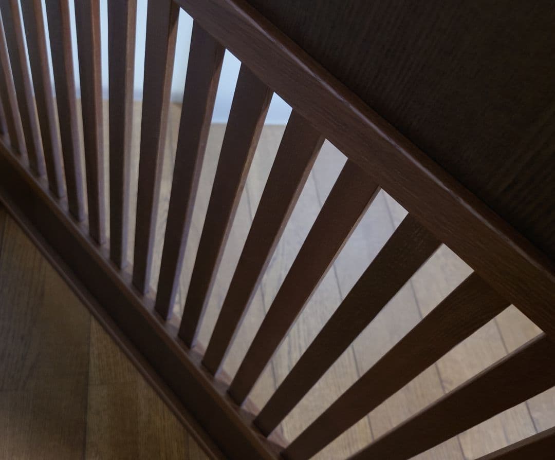 衝立　伝統和風格子状衝立　枯茶色仕上げ　天然杢タモ無垢材フレーム１枚式②