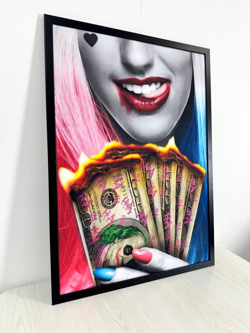 No.161フレーム付きキャンバスアート　ジョーカー　ハーレイクイン　インテリア