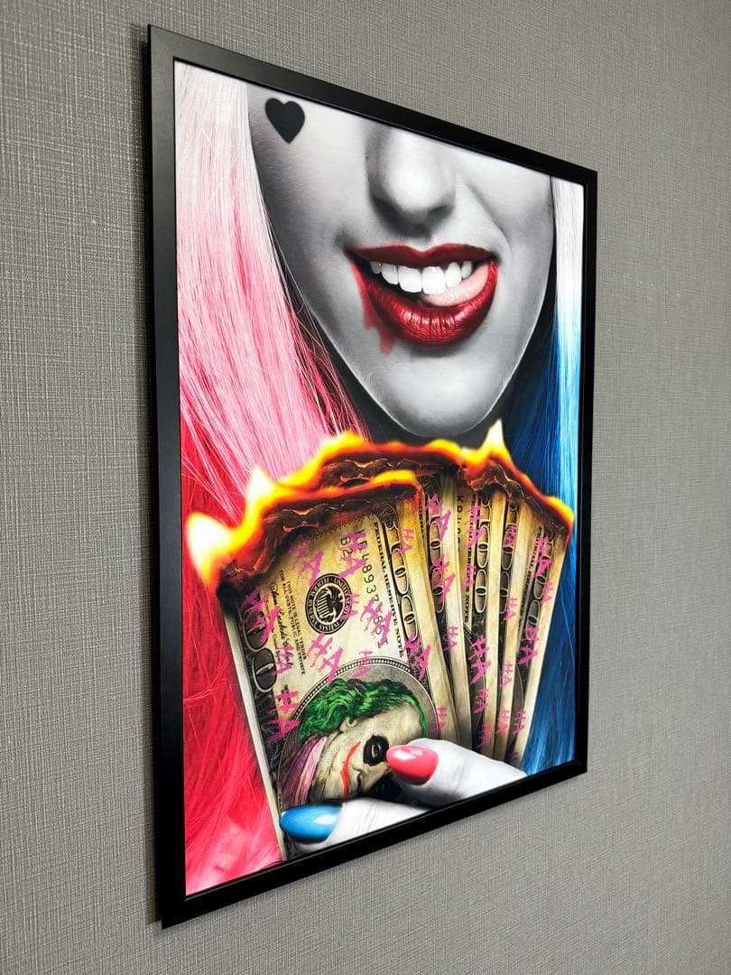 No.161フレーム付きキャンバスアート　ジョーカー　ハーレイクイン　インテリア