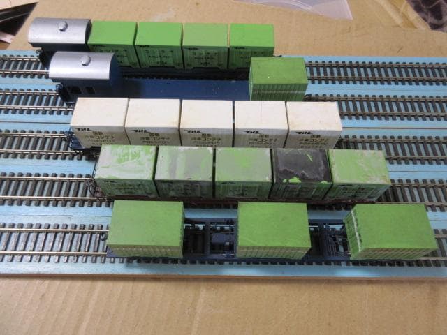 旧型コンテナ車 ５両セット HOゲージ (金属製４プラ製１・エンドウ/カトー製）