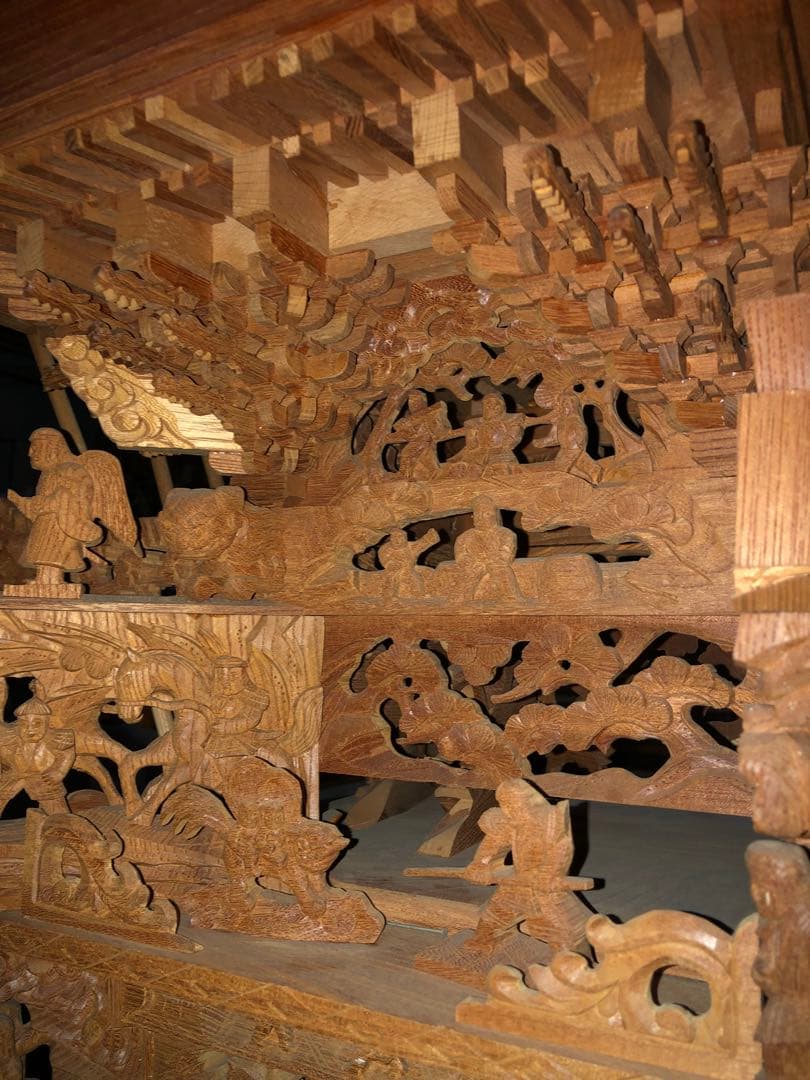 全国配送okです！だんじり自車　欅製　家宝級代物　画像更新！4分の１サイズ