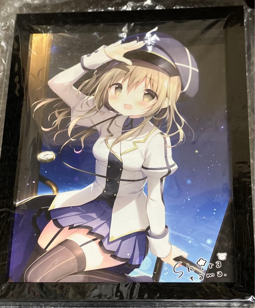 しらたま　星空鉄道とシロの旅　板上　サイン入り　ミニアートグラフ　ノワール