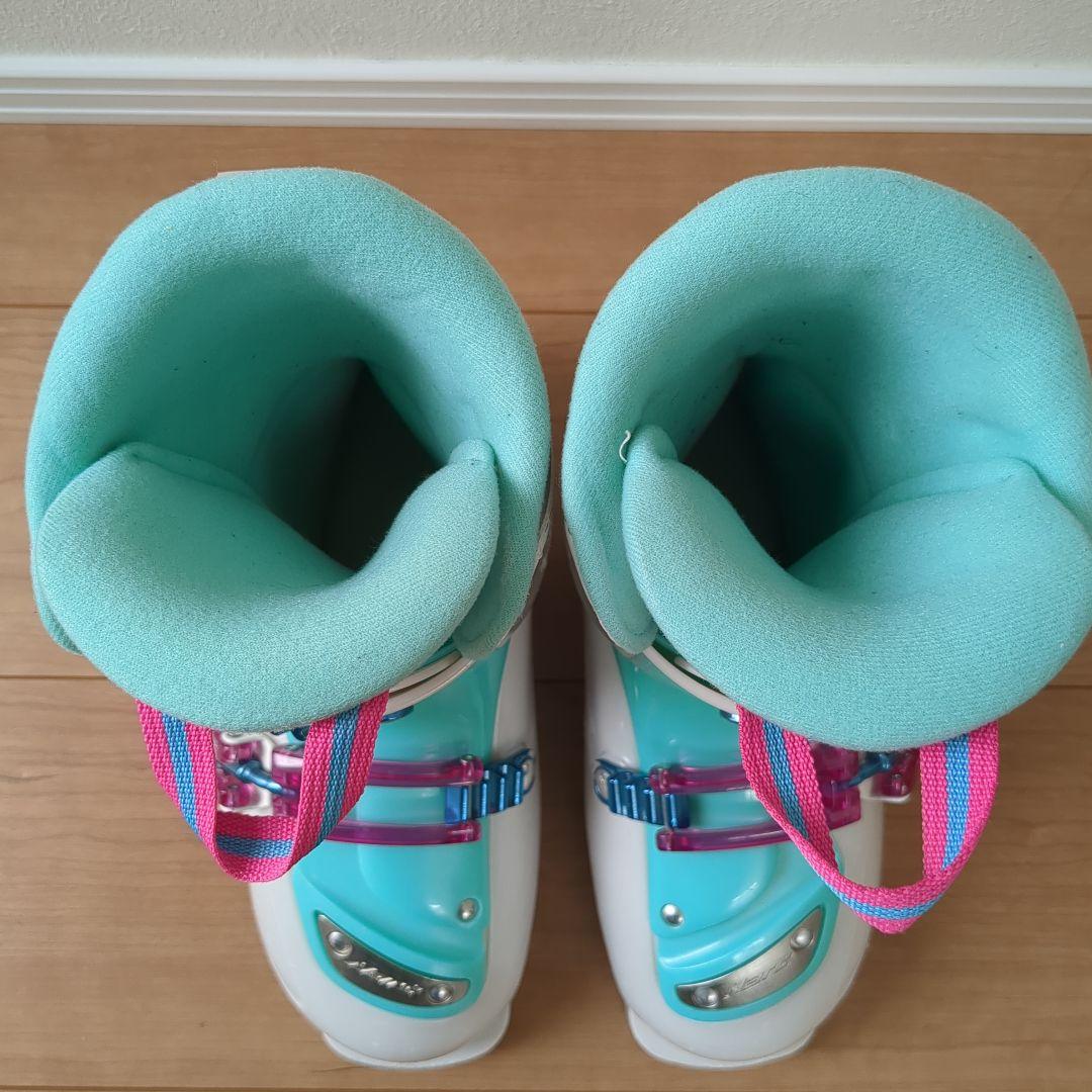 ビンディング付ジュニアスキー・ストック・スキー靴セット