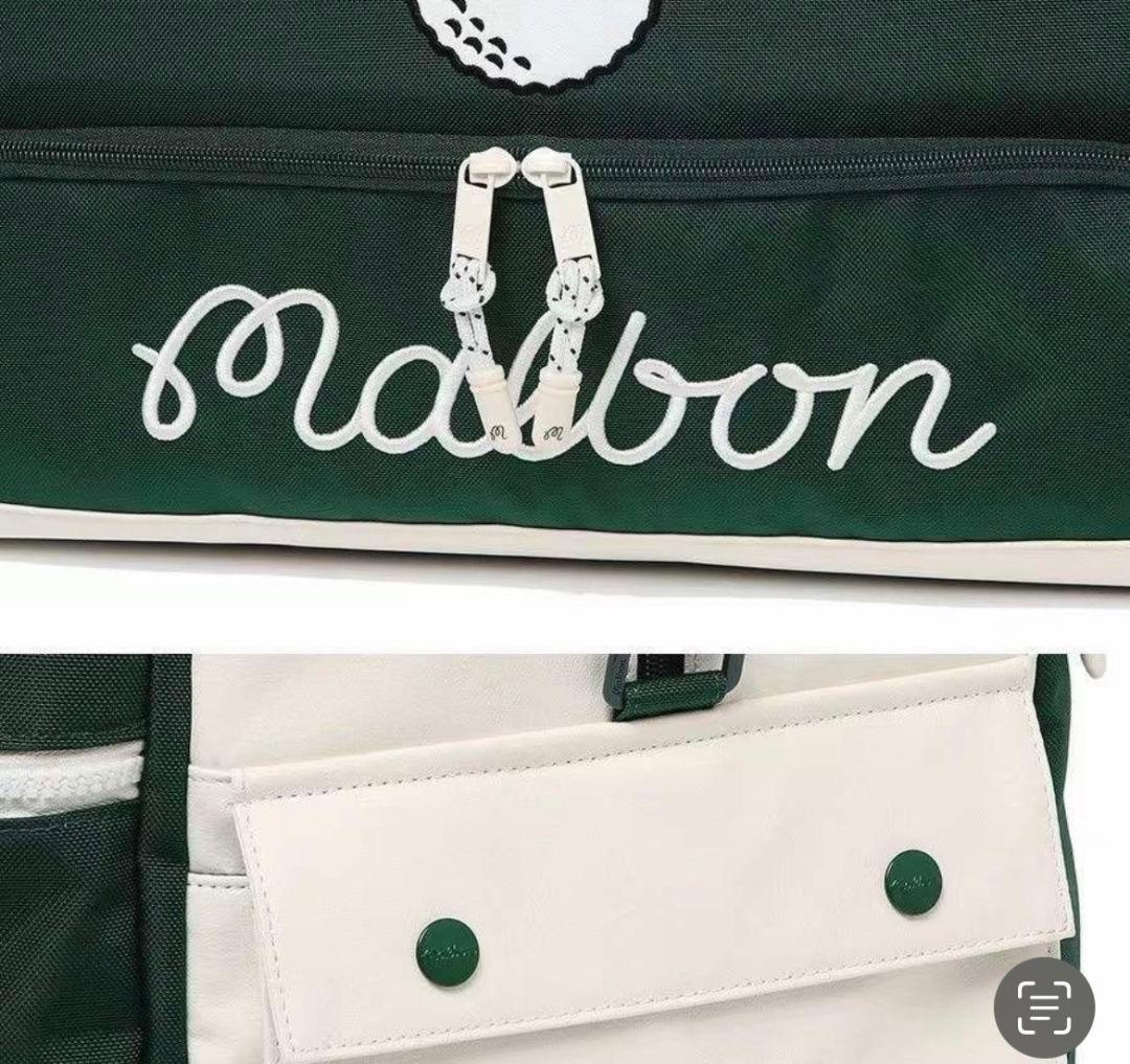 即発送●ボストンバッグ グリーン/アイボリーマルボンゴルフmalbon golf