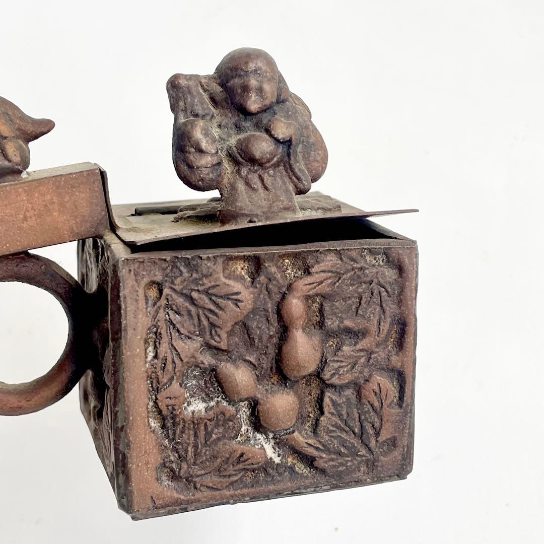 銅製 矢立 筆記具 布袋 アンティーク 骨董 大きいサイズ