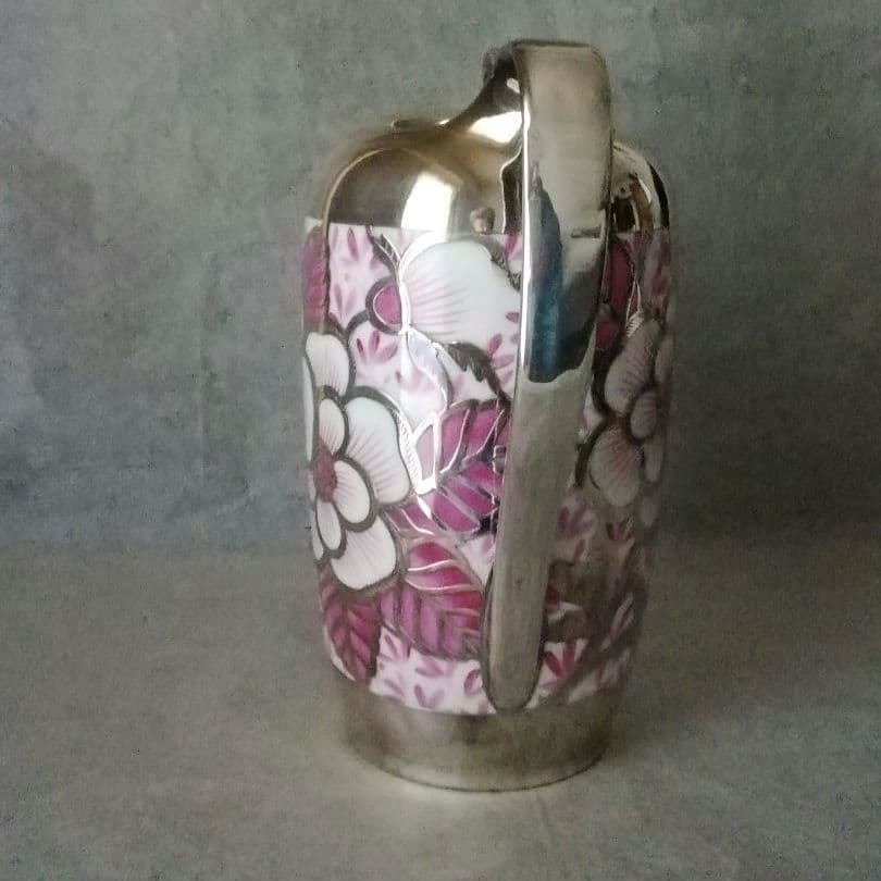 逸品　純銀巻ティーポット花図紋ラージポット　アールデコ　フリードリヒヴィルヘルム