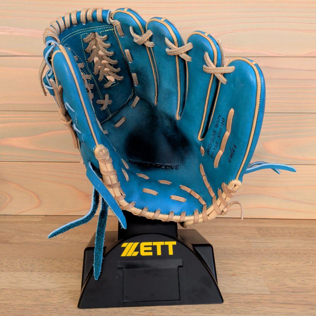 【屋外未使用品】ジュンケイ　硬式オーダー　投手用　ブルー×ベージュ