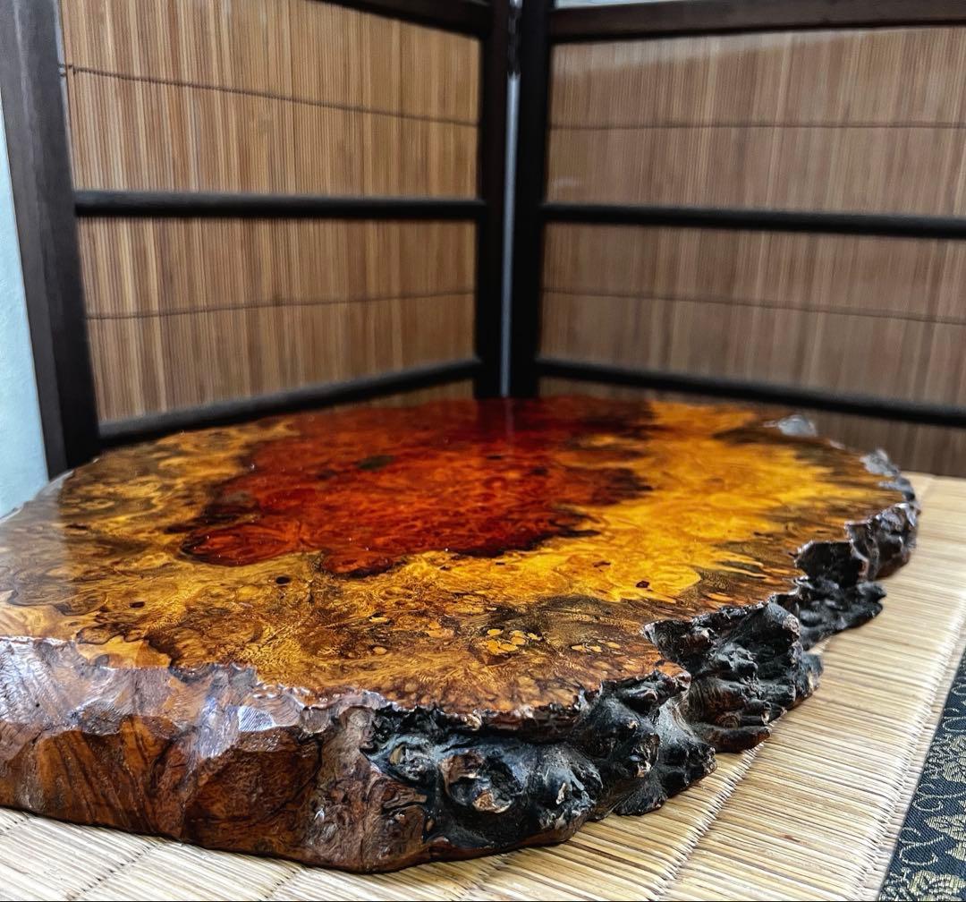 天然時代 古木 花梨 玉杢 瘤 花台 香台 盆栽台 平台