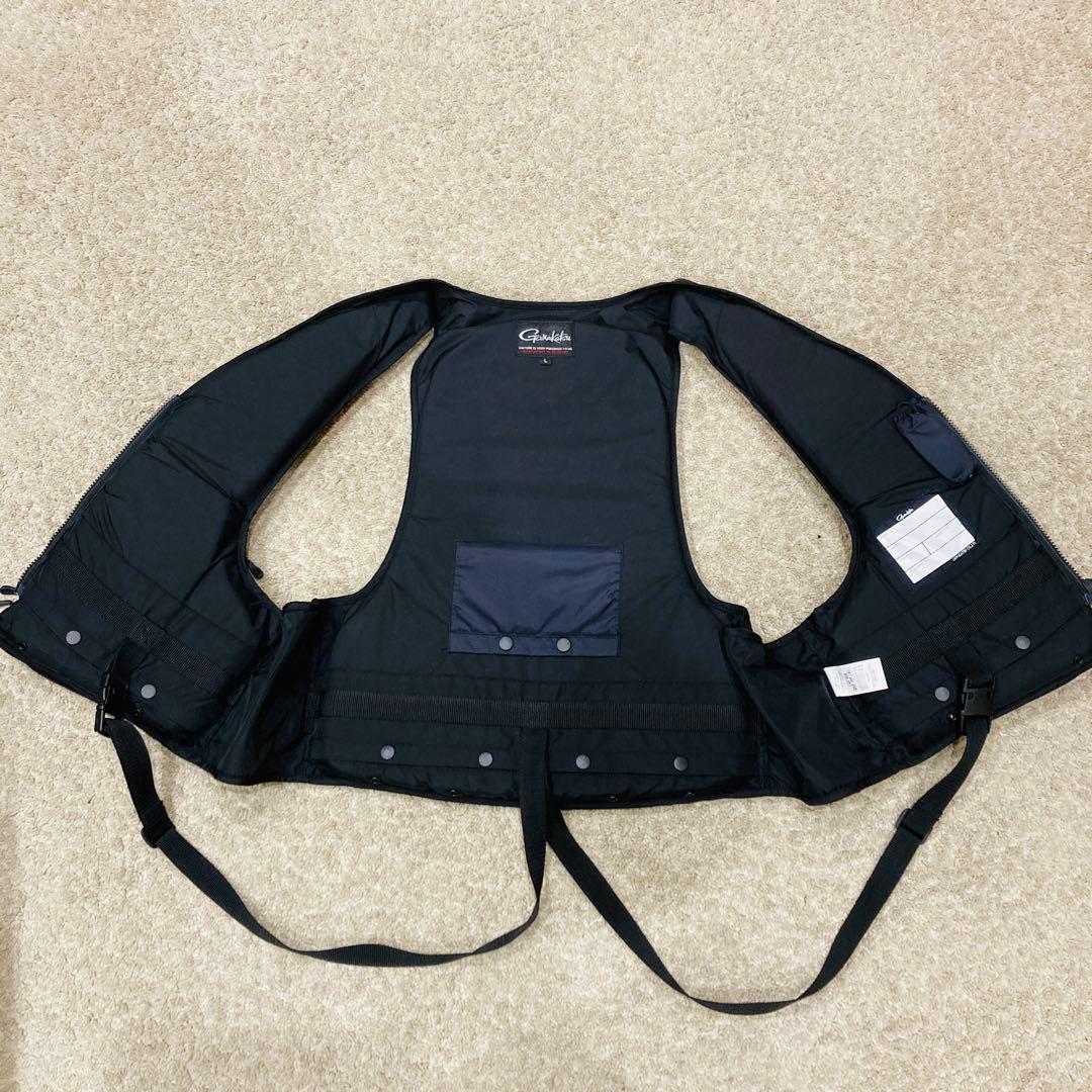 がまかつ　フローティングベスト　GM-2180 黒×赤×金　Lサイズ