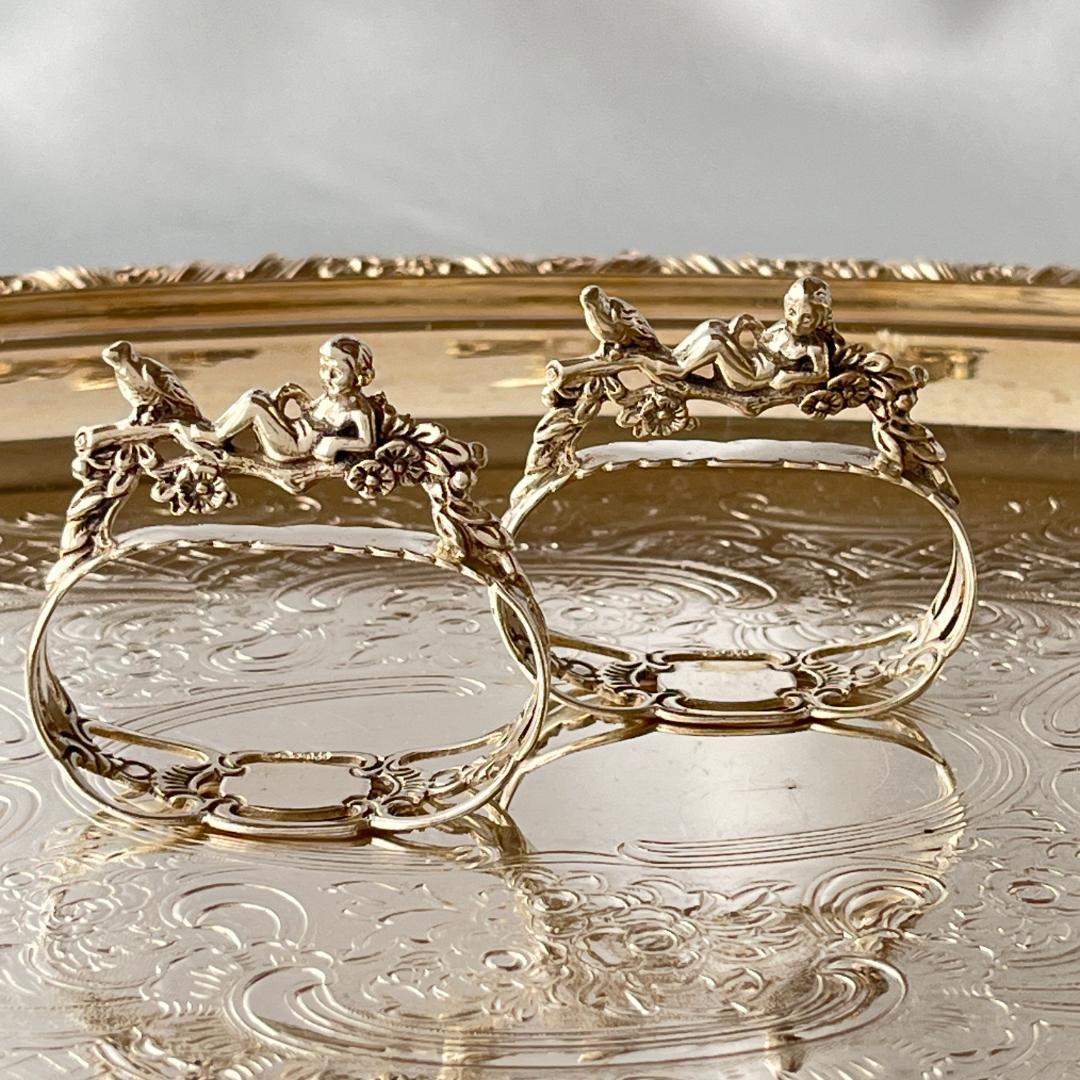 【ALBO】天使と鳥のナプキンリング　2個【純銀】