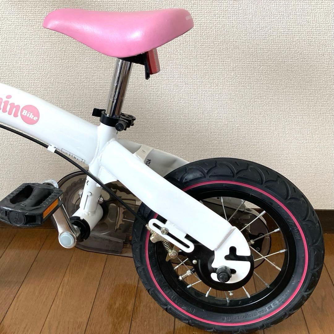 限定カラー　へんしんバイク 自転車 ホワイト ピンク