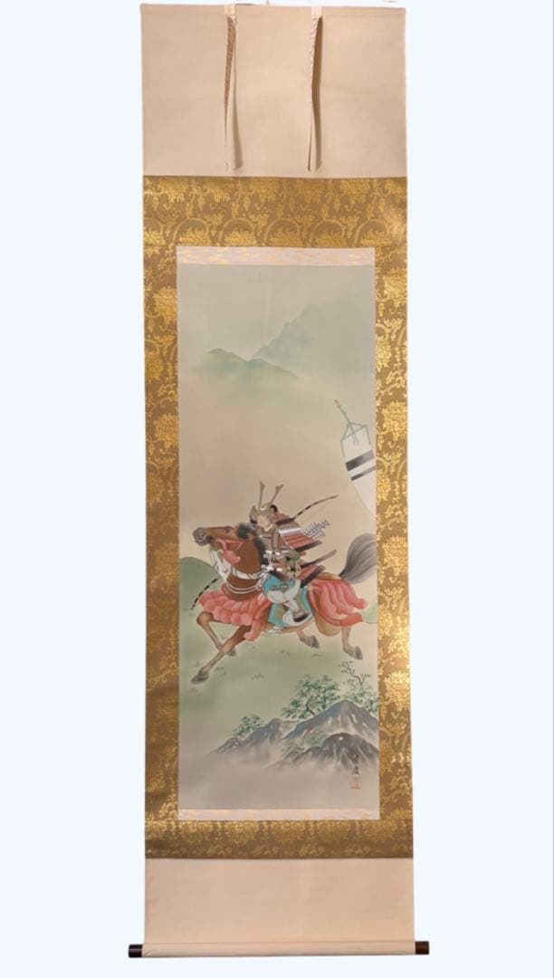 「武者」　山口青慶　掛け軸 掛軸 共箱あり