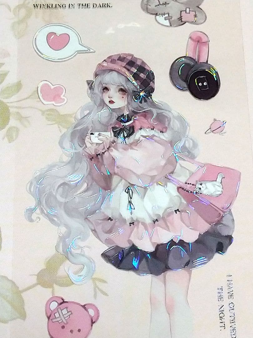 J1091＃落日频率(贝壳光)冰川切り売り海外人物マステ女の子