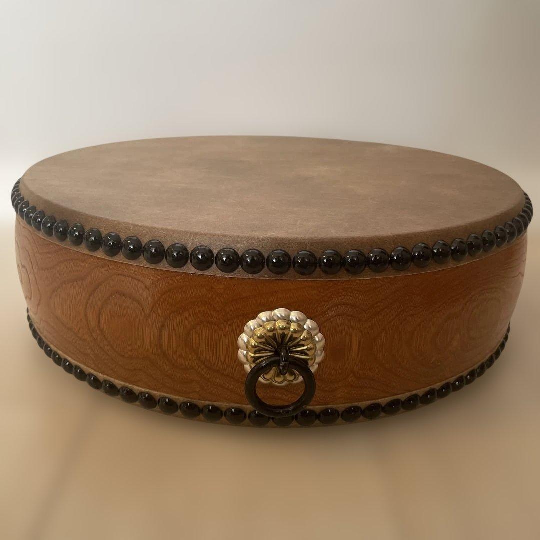 和太鼓 平太鼓 33cm 1尺1寸　和楽器 上鳴 日本製　くりぬき　本革