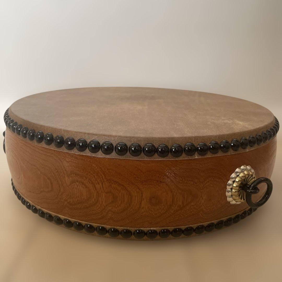 和太鼓 平太鼓 33cm 1尺1寸　和楽器 上鳴 日本製　くりぬき　本革