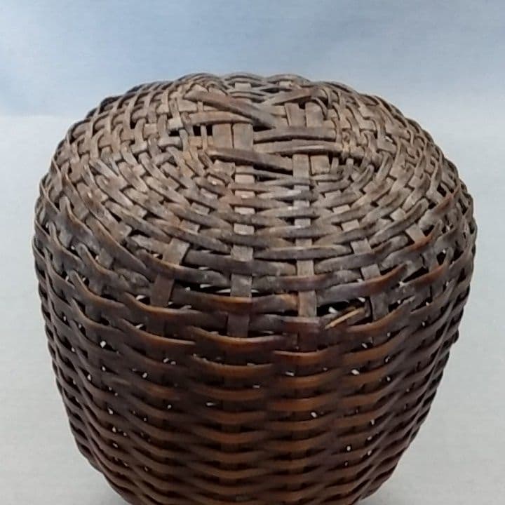 アンティーク竹籠　花籠　花器　花生け　竹籠　茶道具　竹細工　籠　花瓶