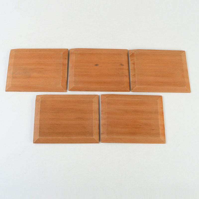 茶道具　桑月作　杉曲木　銘々皿　五客　共箱　V　9521