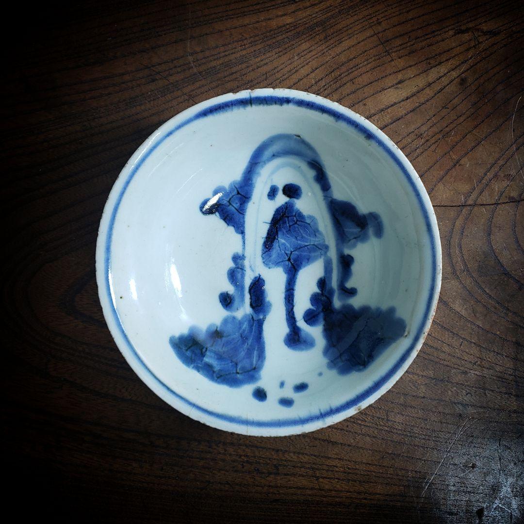 古染付　皿　なずな　草文様　中国骨董　鉢　丼　茶碗