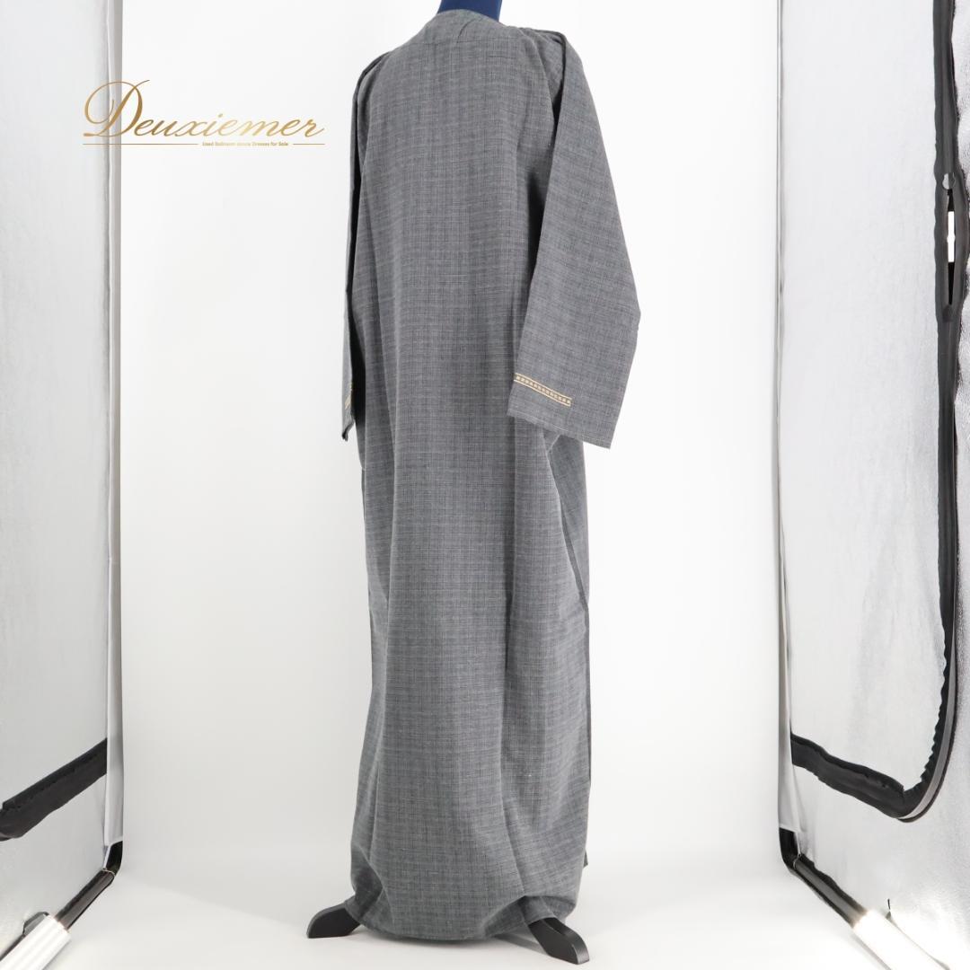 【ベリーダンス用衣装】ダークグレー ガラベーヤ ワンピース ドレス 鼠色 黒 花