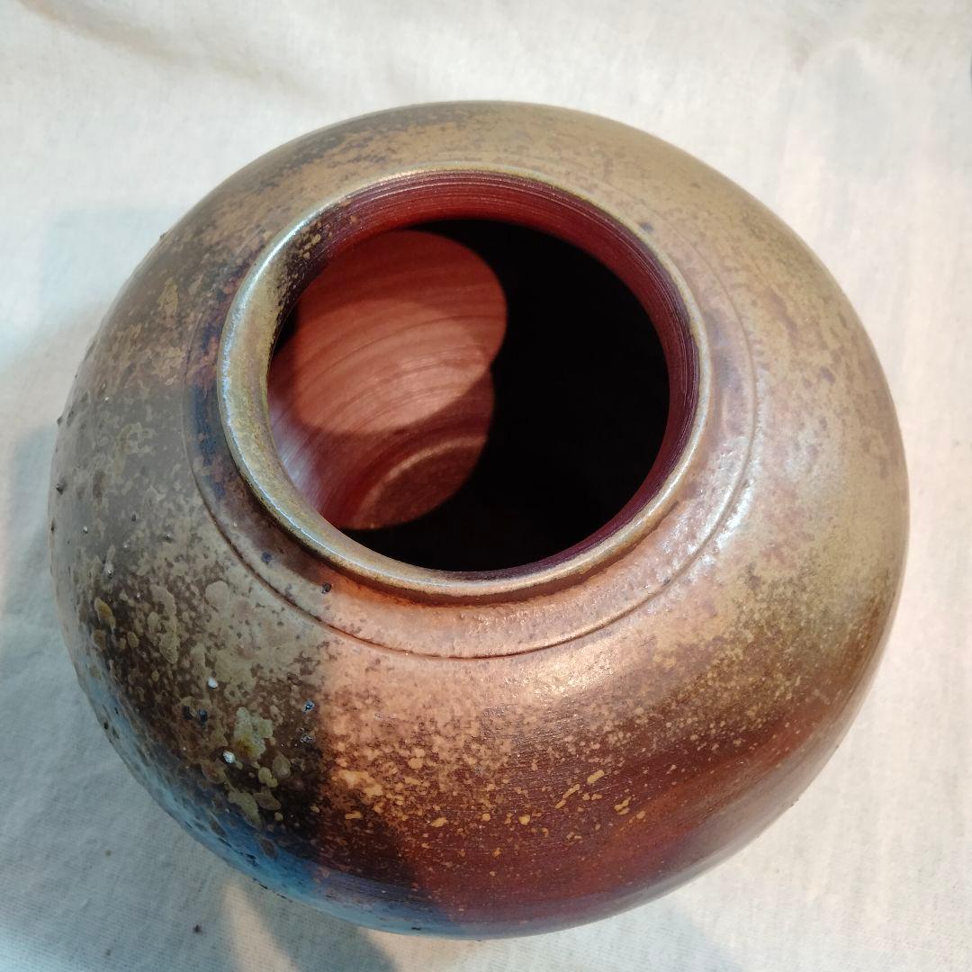 【一点物・極美品】備前焼 丸壺 花器 伝統工芸の美