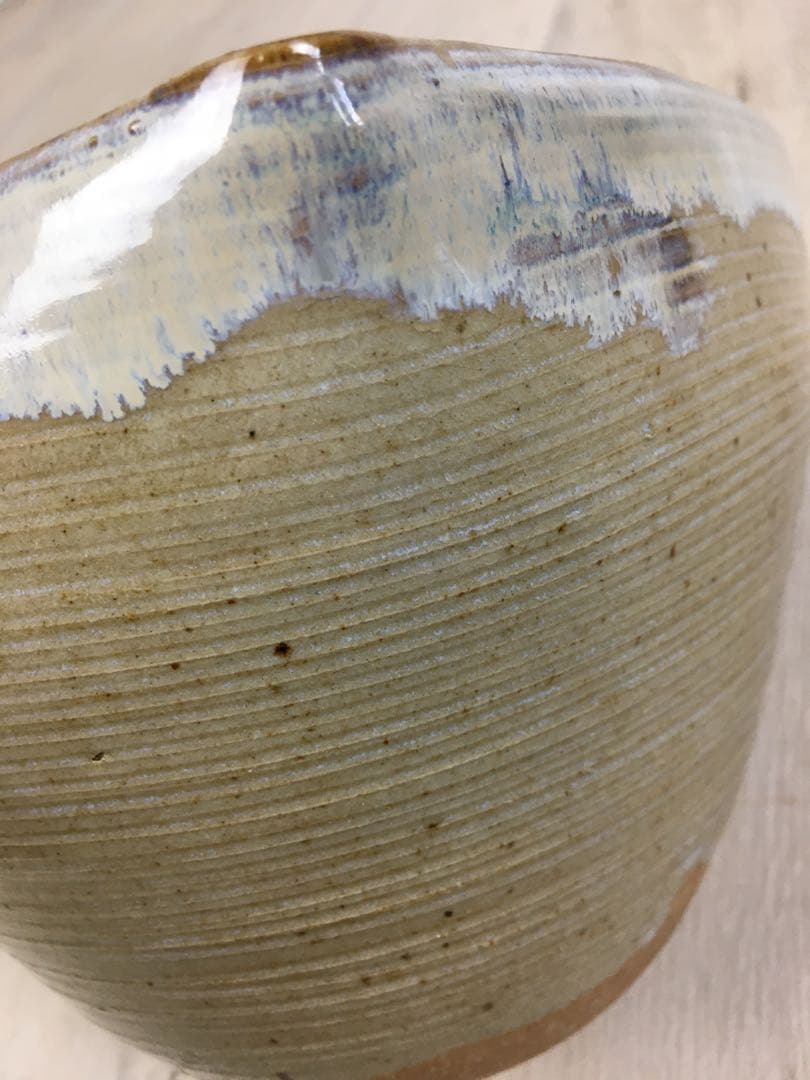 S302松古窯 佐久間勝山作 高取秞水指 共箱 茶道具