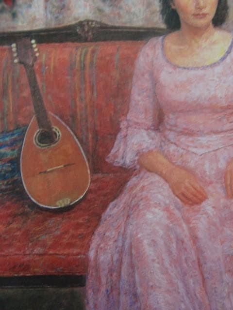 斎藤 秀夫 【午後のひととき】 希少画集画、状態良好、新品高級額装付