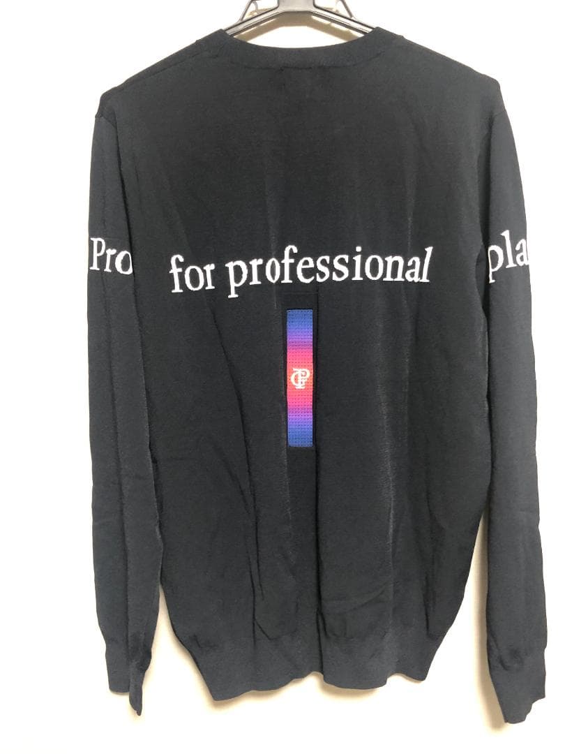 未使用タグ付 パーリーゲイツ クルーネック ニットプルオーバー 5 L ネイビー