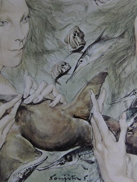 藤田嗣治、【Sirenes】、希少な額装用画集より、厳選、新品額装、マット額装付