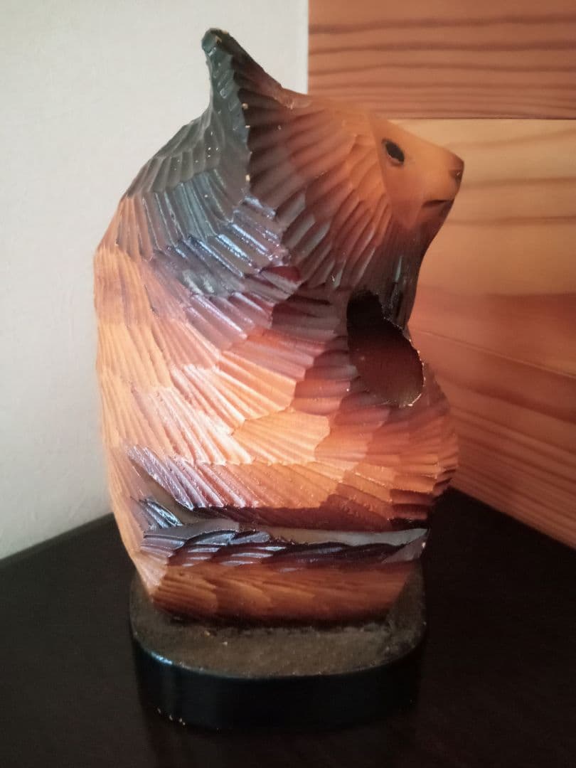 木製クマの彫刻 アンティーク工芸品