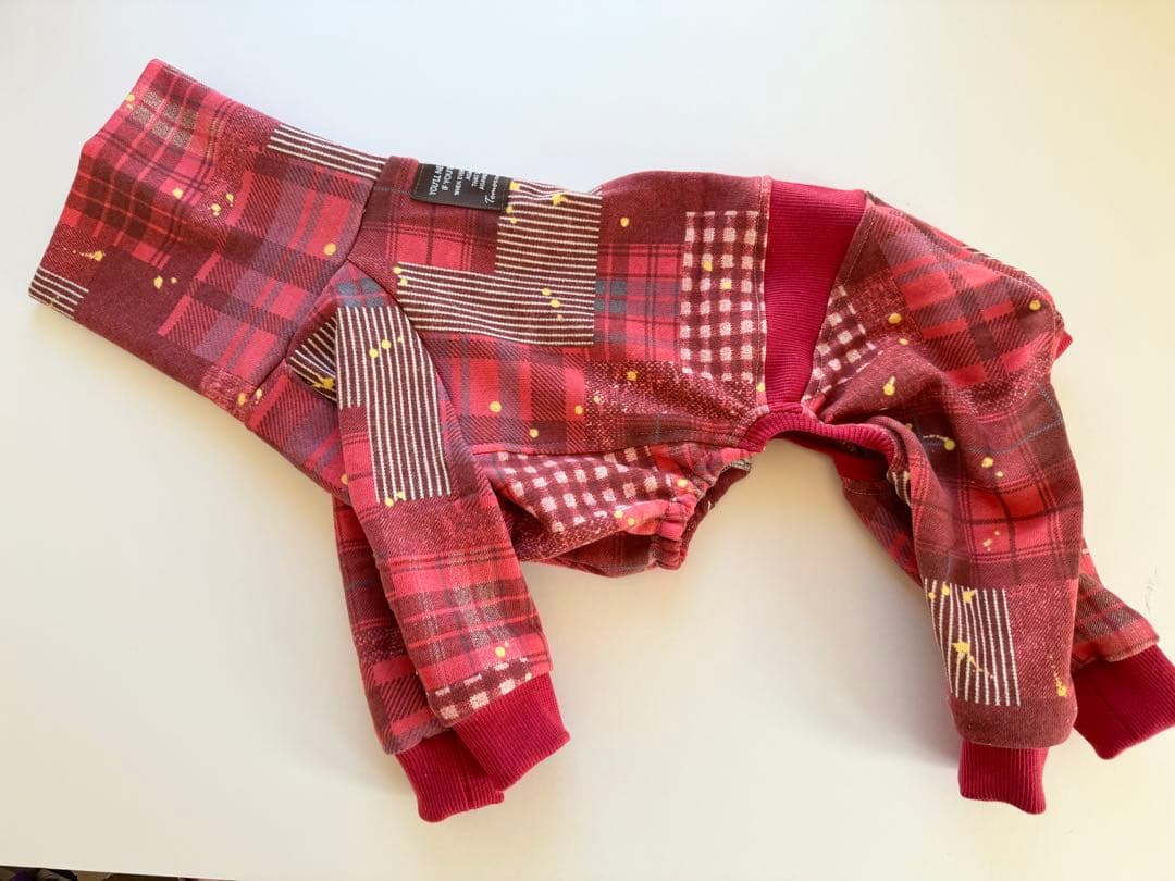 赤のロンパース② イタグレ服　犬服　ハンドメイド