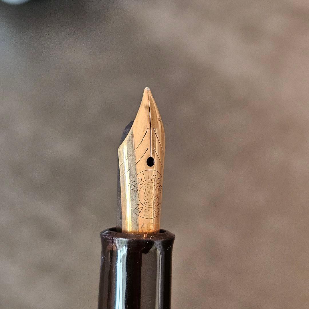 ペリカン万年筆400ヴィンテージ14金 茶縞