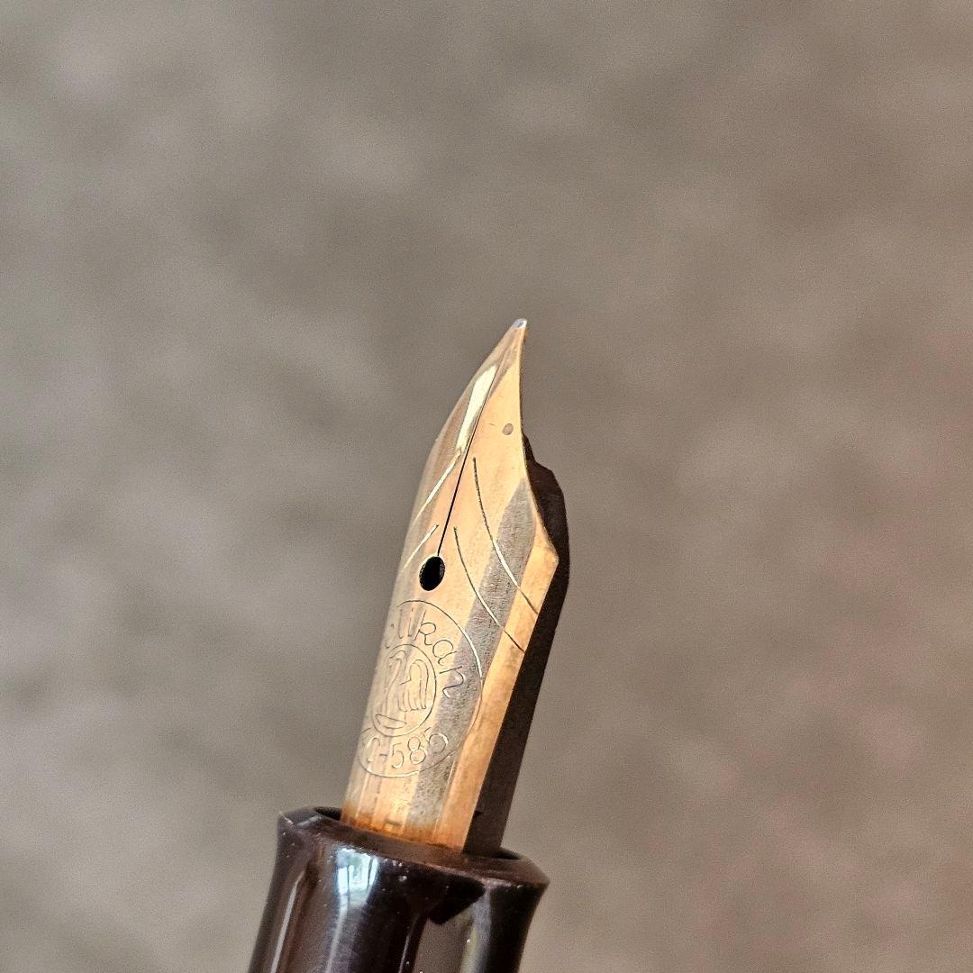 ペリカン万年筆400ヴィンテージ14金 茶縞