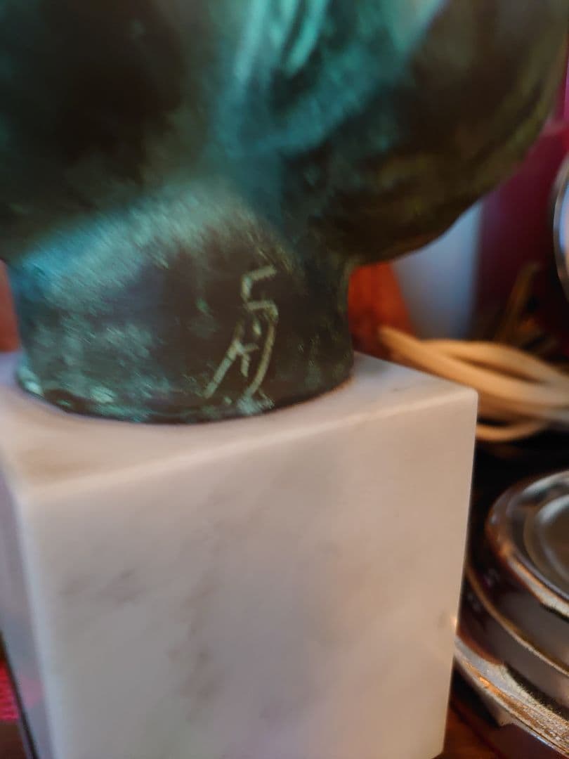 Y.FUNAKOSHI 少女「アンナ」ブロンズ頭像 大理石